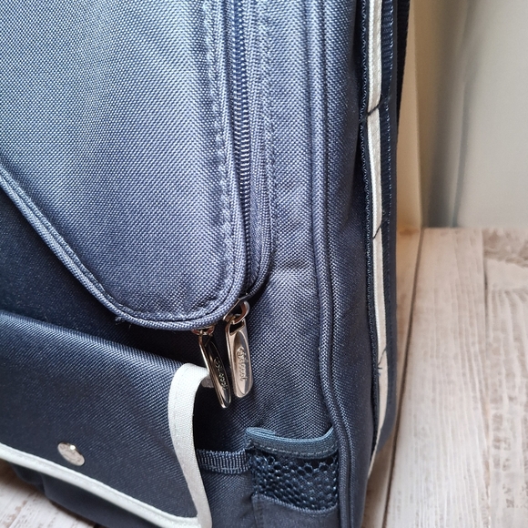 Picnic At Ascot Original Insulated Wine And Cheese Cooler Bag Navy/White - Picture 10 of 13